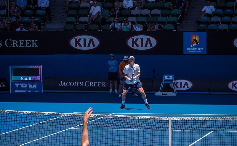A serve at the Australian Open